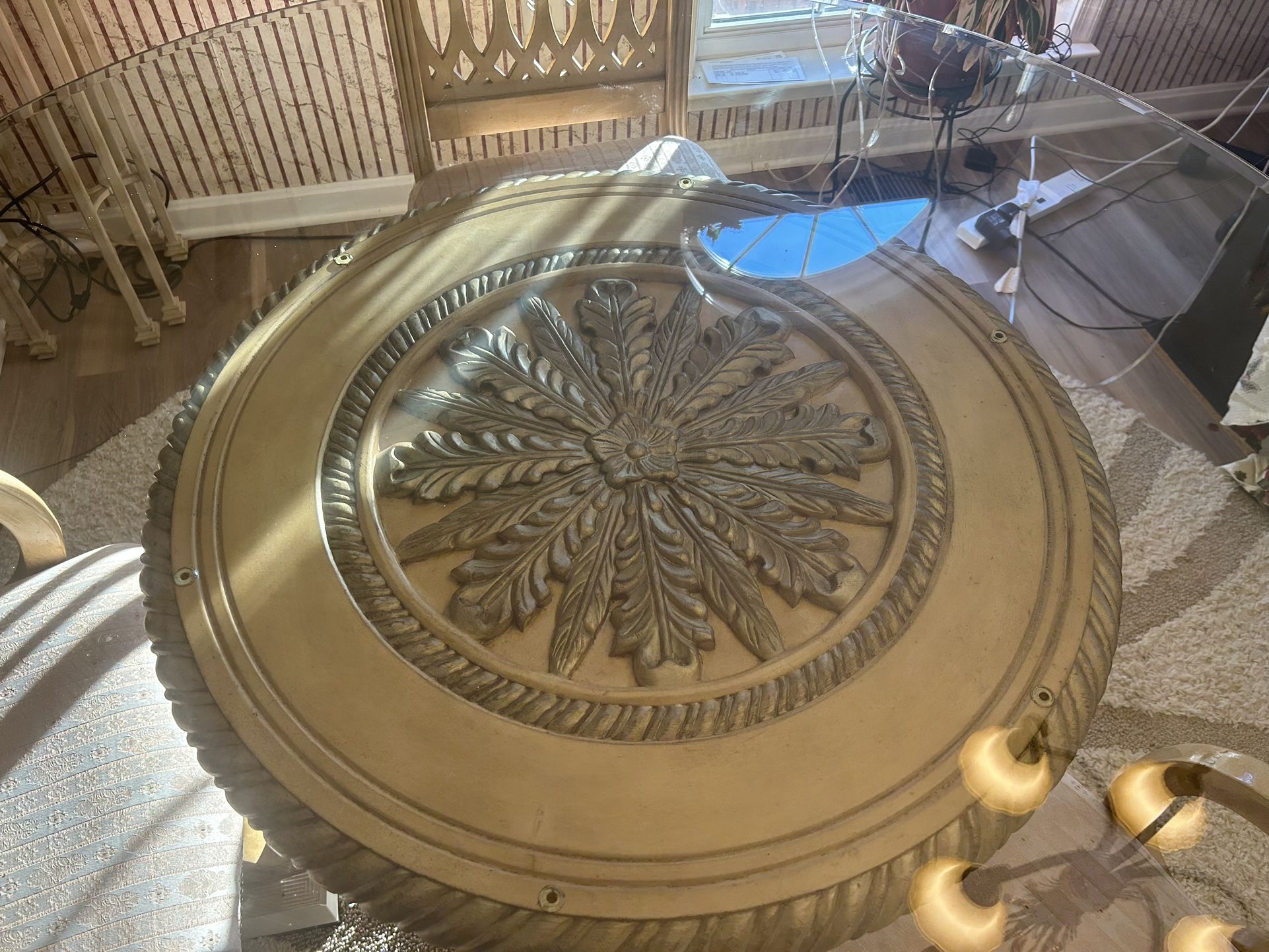 Stylish Dining Table, With Hairs and Buffet