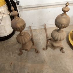 Brass Antique Andirons