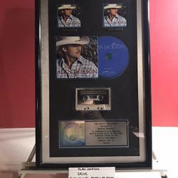 Alan Jackson Driven RLAA Multi Platinum Sales Award Cassette And Cd 13 X 21