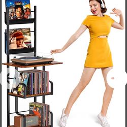 TJ.MOREE Record Player Stand with Vinyl... 