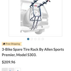 3 Three Bike Spare Tire Rack By Allen Sports