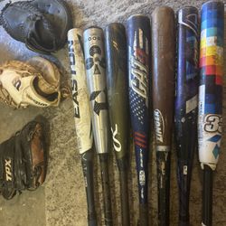 Baseball/ Softball Bats And Gloves 