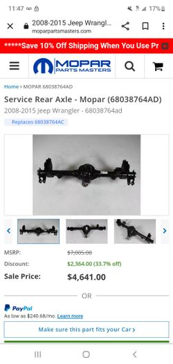 Jeep Rear Axle 