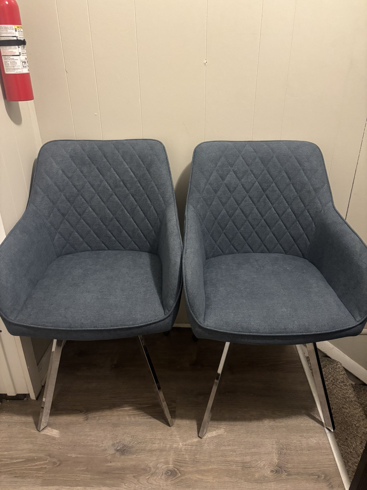 East Urban Home Illings Luxury Fabric Upholstered Dining Chairs