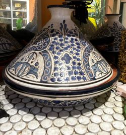 Vintage hand painted Moroccan Tigine
