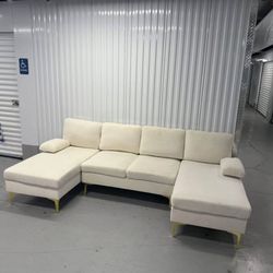 Beautiful living room double chaise sectional sofa