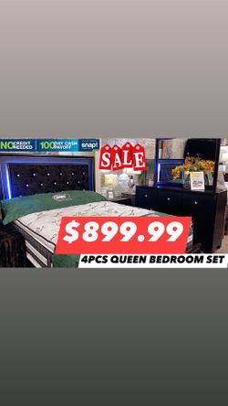 GLAM 4pcs Queen Bedroom Set 💄