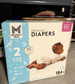 Member's Mark Premium Diapers Size 2, 184 Count