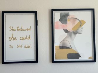 Set of 2 Framed Wall Art Prints - READ DESCRIPTION