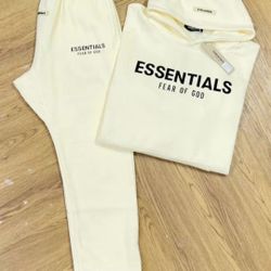 Cream White 2 Pcs Tracksuit Free Shipping Worldwide 