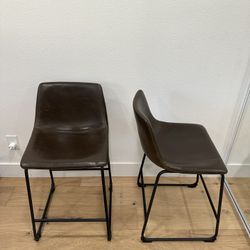 Target Brown Leather Barstools Set Of 2