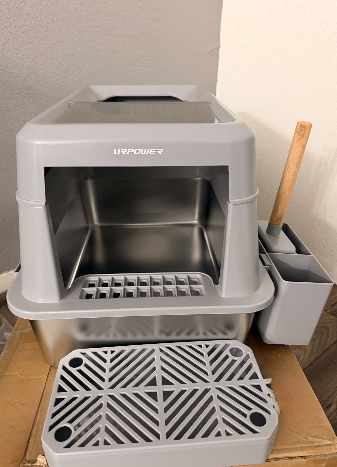 URPOWER Stainless Steel Cat Litter Box