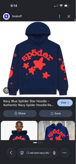 navy blue and red spider hoodie size S