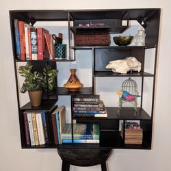 CB2 Black Metal Alcove Wall Shelf