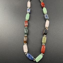 Single Strand Colorful Quartz Stone Necklace