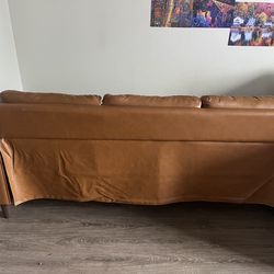 Brown leather couch