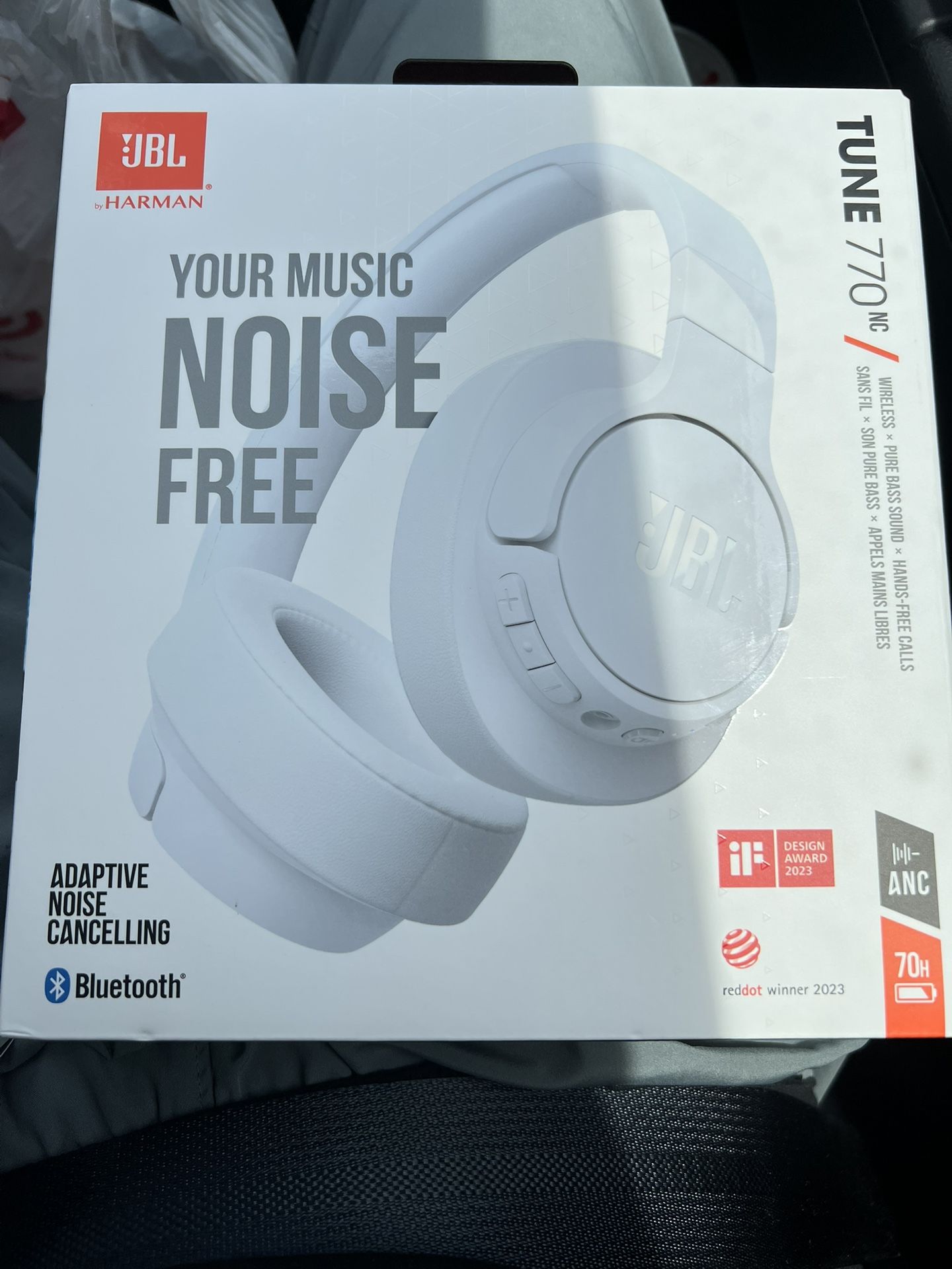 NEW JBL T770 NC White Over Ear Wireless Headphone