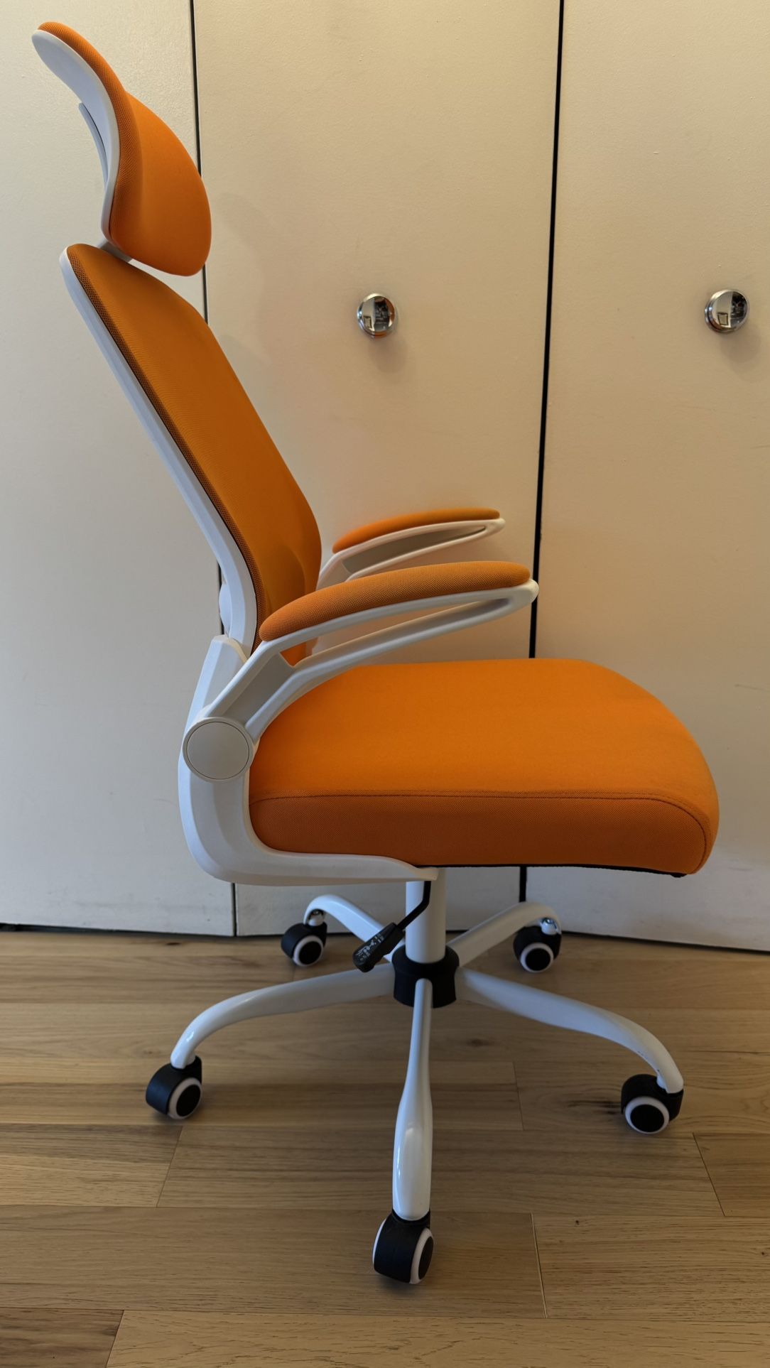 Ergonomic office chair with lumbar support.