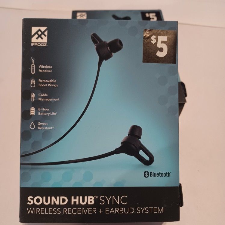 New 2 Pairs Of Earbud Headphones Bluetooth New In Box. 2 For $5
