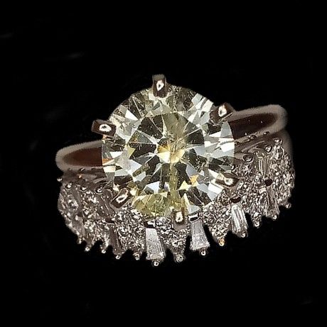 2.50 carat solitaire platinum gold engagement ring set