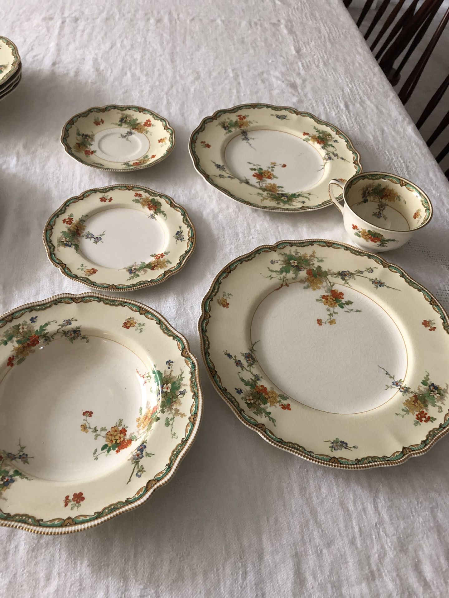 35 piece antique old Staffordshire Johnson brothers England china