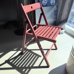 Red, orange Wooden Folding Chair