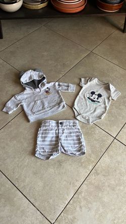 BabyGAP Baby Boy’s Shorts, Mickey Mouse Onesie and Hoodie, Size NB, 0-3 Months, 3-6 Months