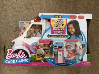 Brand New Barbie Care Clinic Ambulance