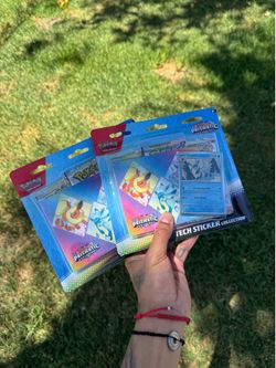 Prismatic evolutions sticker tech collection Pokemon cards