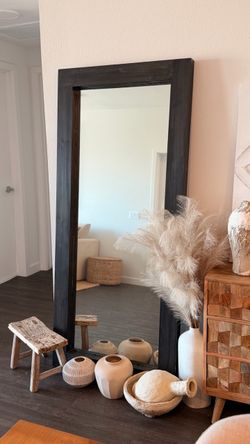 ✈️ MOVING SALE – Large 71″ Full-Length Wood Mirror