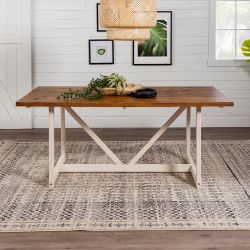 Walker Edison Brennan Solid Wood Trestle Dining Table