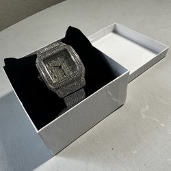 White Gold Moissanite Watch