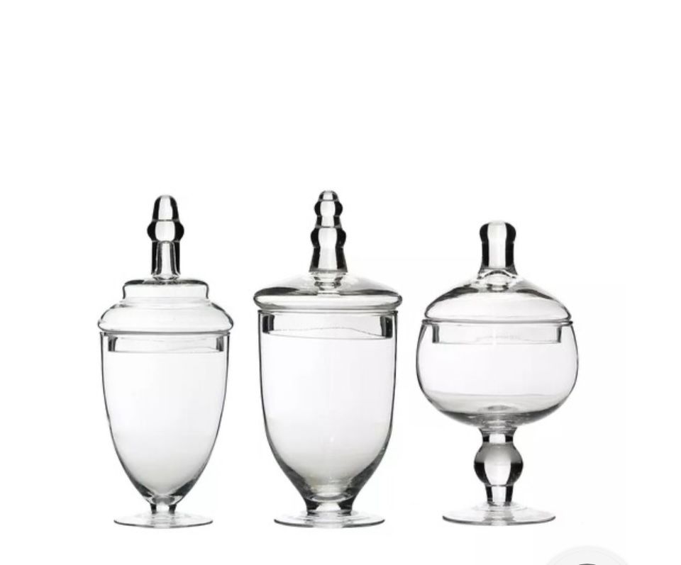 Set Of 3 Apothecary Jars with Lids