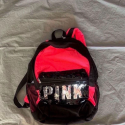 NEW PINK LOGO BLING CAMPUS BACKPACK LIMITED EDITION