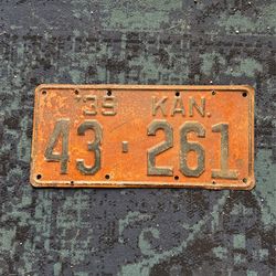 1939 Kansas License Plate # 43• 261
