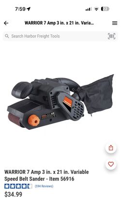 WARRIOR 7 Amp 3 in. x 21 in. Variable Speed Belt Sander