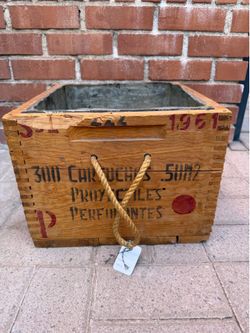 Vintage 1961 Spanish Military Ammunition Crate Cartucho Cartridge Box Crate