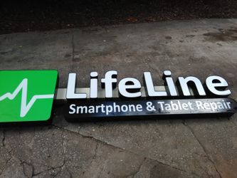 Brand new channel letter sign with logo box
