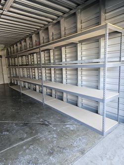 Garage Shelving 96 in W x 24 in D Steel Rivet Rack 4 Tier Similar to Uline Stronger Than HomeDepot Lowes And Costco Delivery Available