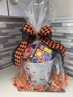 Kids Halloween Boo Basket with Toys and Candy