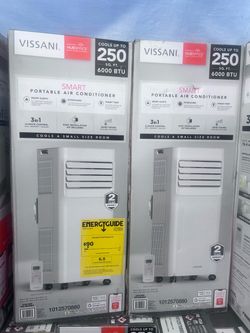 Brand New Vissani 6,000 BTU Portable AC Air Conditioner (Cools 250 Sq Ft)