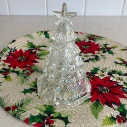 Vintage Clear Glass Iridescent Christmas Tree