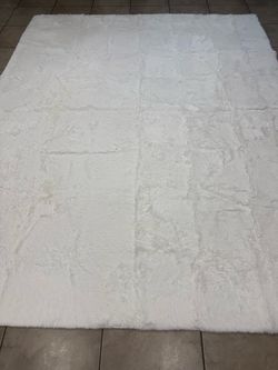 8x10 white shaggy area rug