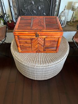 1960s Vintage Split Bamboo Trunk Chest