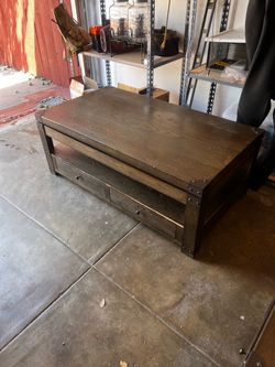 Matching Lift Top Wood Coffee Table + End Table