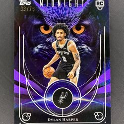 2025-26 Topps Midnight Basketball Dylan Harper Rookie RC Night owl 3/75 Spurs