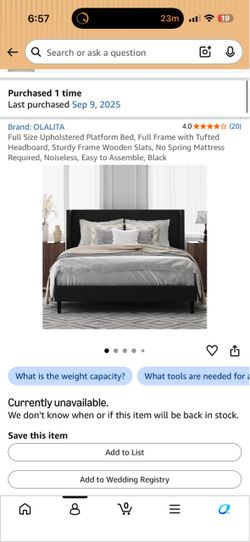 Full size bed frame