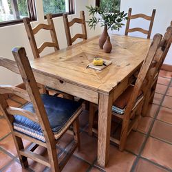 Rustic Solid Pine Table and 6 Chairs