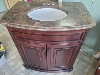 Bathroom Vanity with Marble Top and Sink