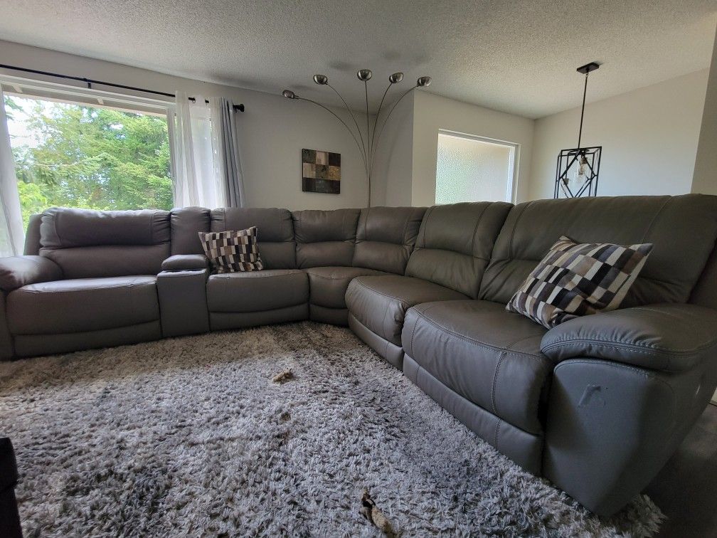 Leather Reclining Sectional